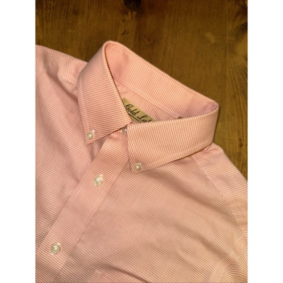 Roundtree & Yorke Gold Label Slim Fit Men's Gingham Button Up Dres Shirt M - Picture 1 of 5